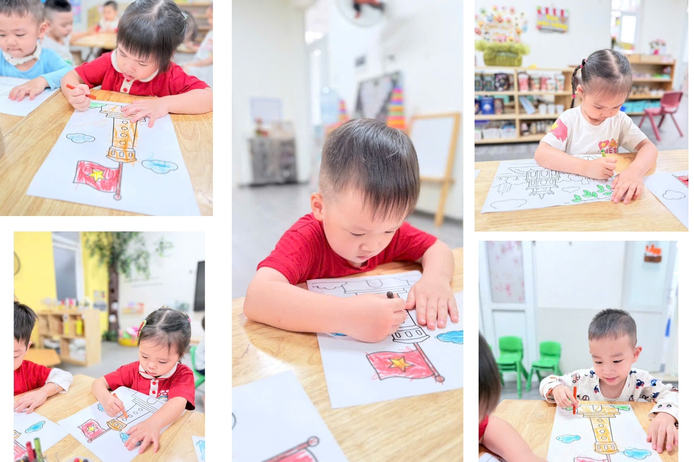 A collage of a child drawingAI-generated content may be incorrect.
