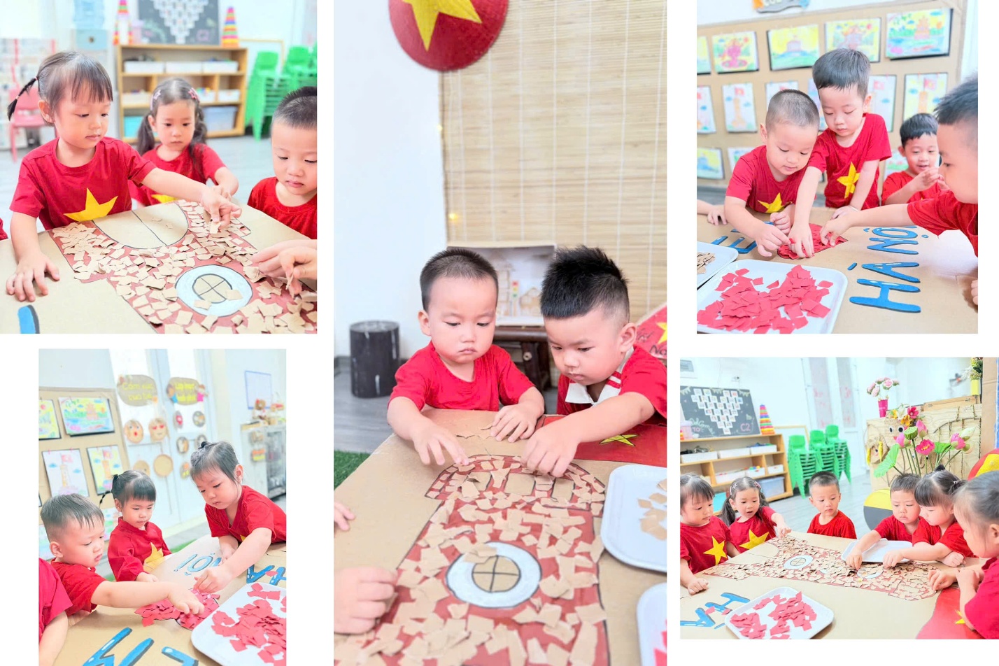 A collage of a child and a child playing with paperAI-generated content may be incorrect.