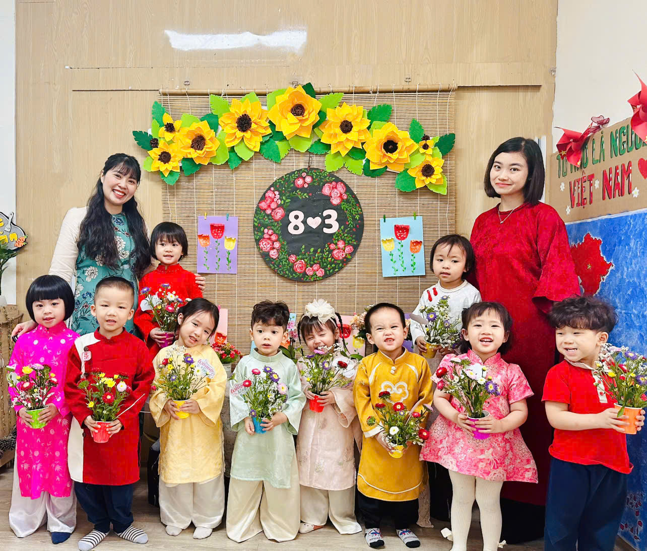 A group of children and adults posing for a photoAI-generated content may be incorrect.