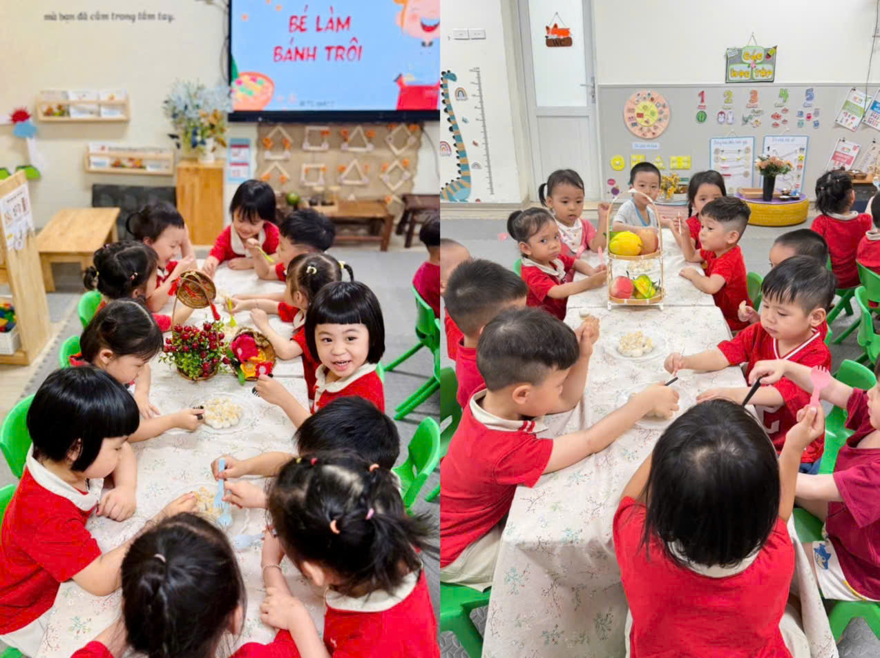 A group of children sitting at a tableAI-generated content may be incorrect.