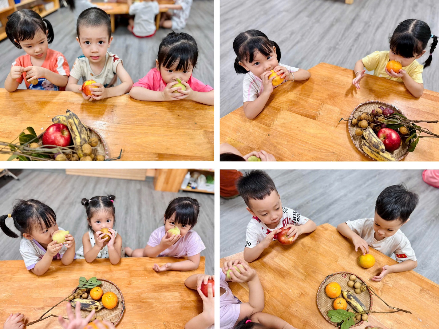 A collage of kids eating fruitsAI-generated content may be incorrect.