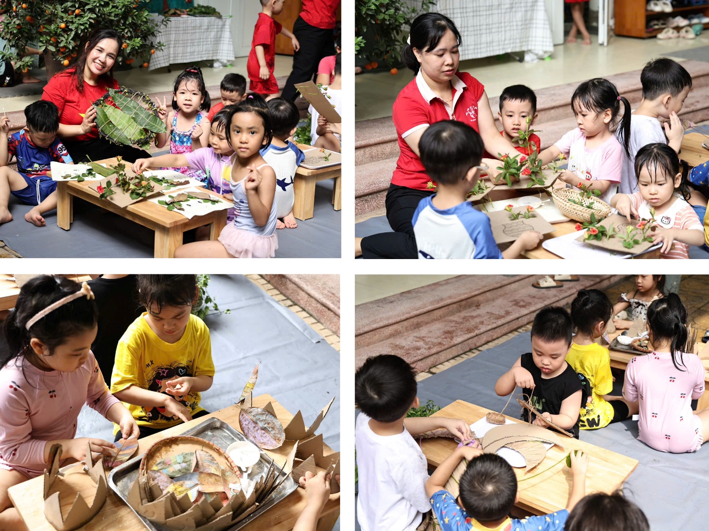 A group of children sitting at a tableAI-generated content may be incorrect.
