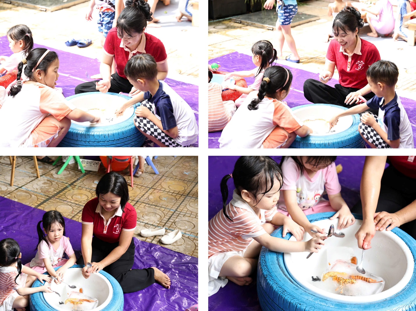A collage of a person and a child playing with a toyAI-generated content may be incorrect.