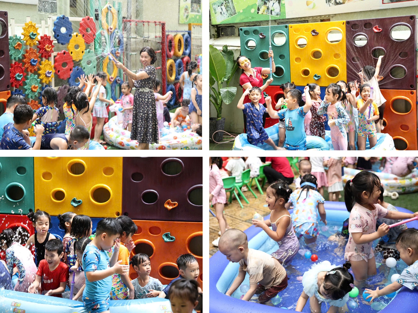 A group of kids playing in a poolAI-generated content may be incorrect.