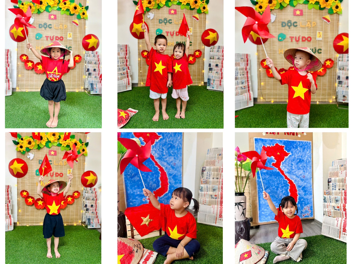 A collage of a child holding a pinwheelAI-generated content may be incorrect.